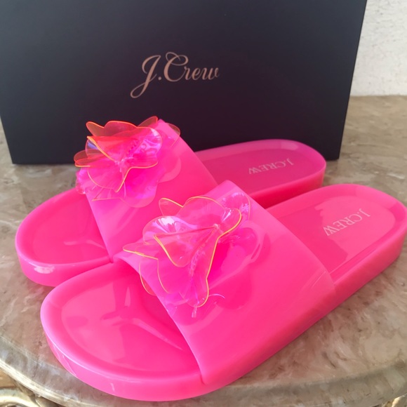 J. Crew Shoes - J.CREW Pink Blossoms Pool Slides Sandals Size 7